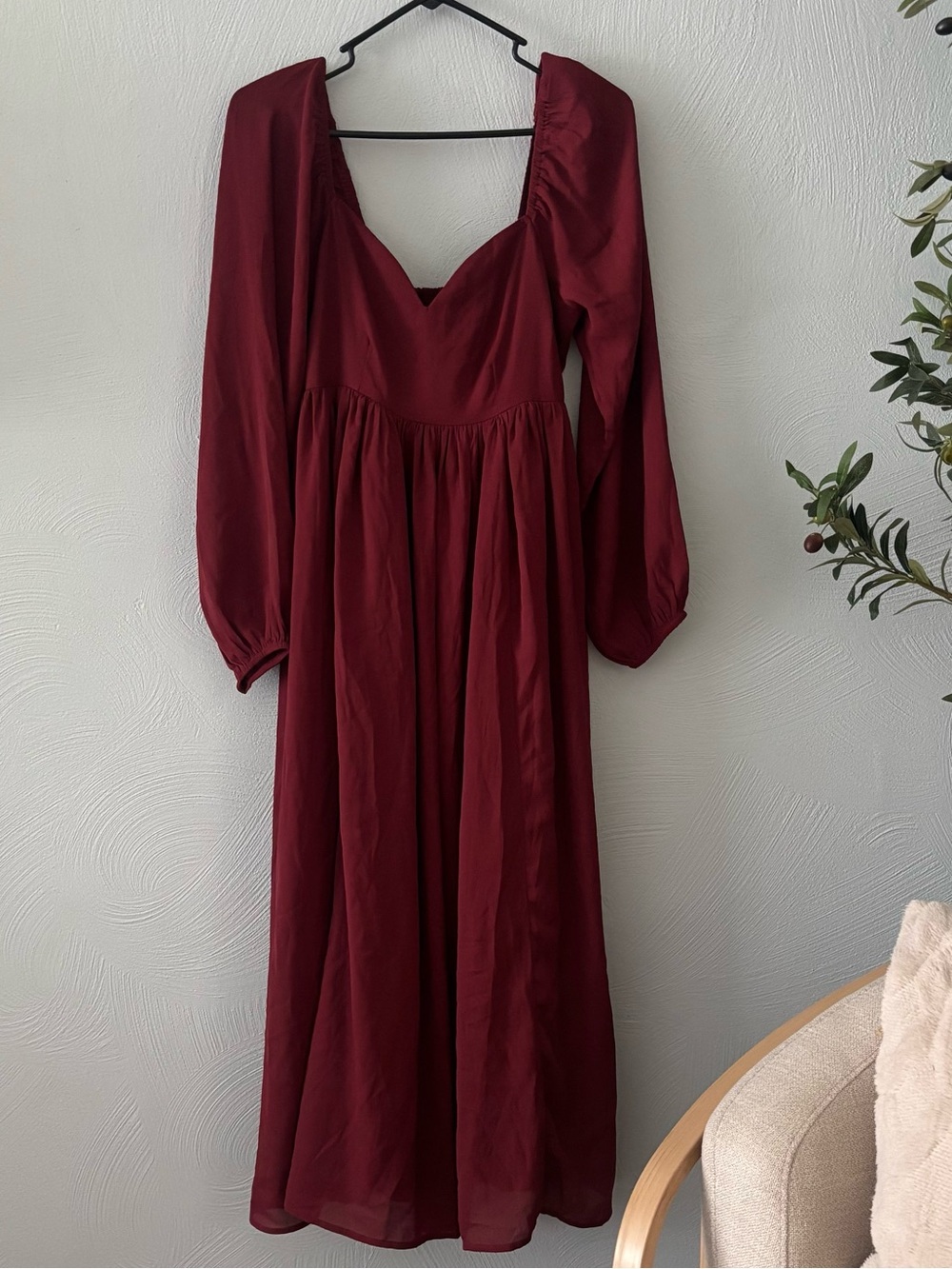 NWT Abercrombie & Fitch Burgundy Long Sleeve Dress
